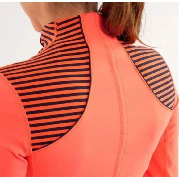 Women's Orange Striped Jacket - Picture 3 of 10